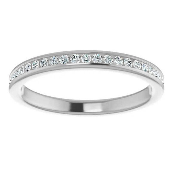 0.20ct Round Moissanite Stackable Band - Picture 1 of 14